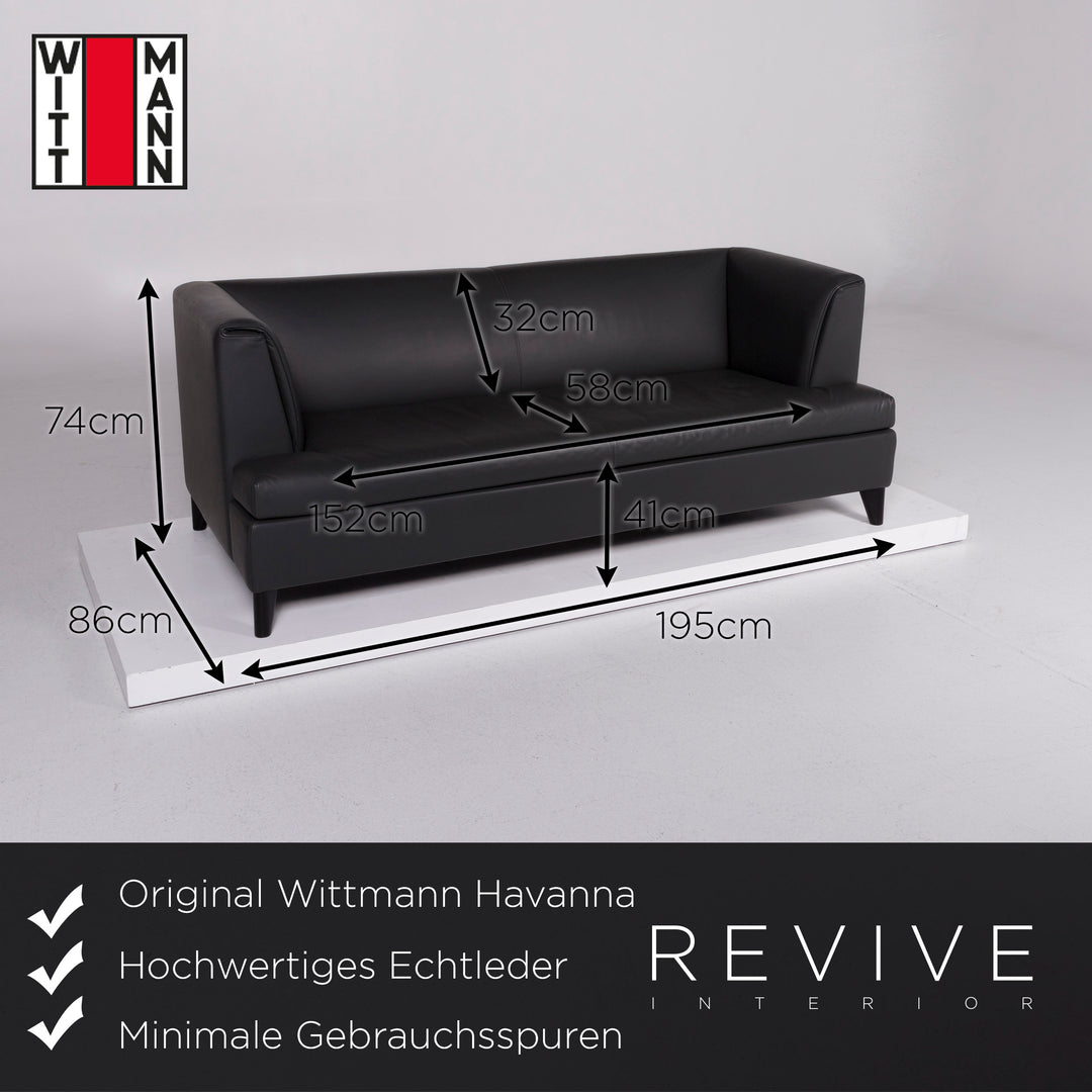 Wittmann Havanna Leder Sofa by Paolo Piva Grau Dreisitzer #10836