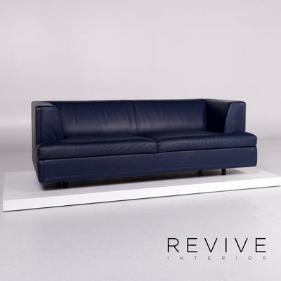 Wittmann La Scala Leder Sofa Blau Zweisitzer Paolo Piva Couch #10772