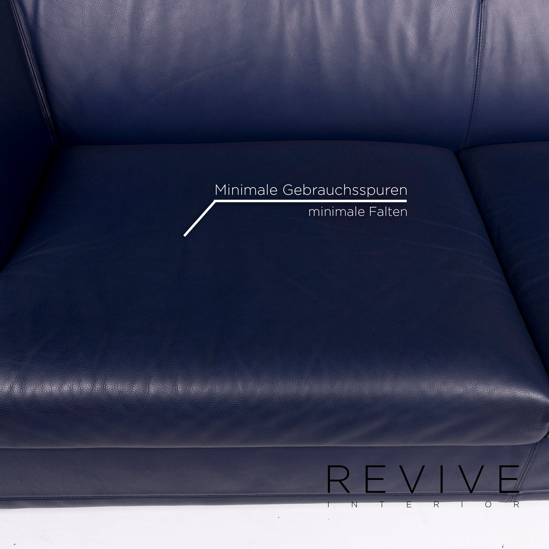 Wittmann La Scala Leather Sofa Blue Two Seater Paolo Piva Couch #10772