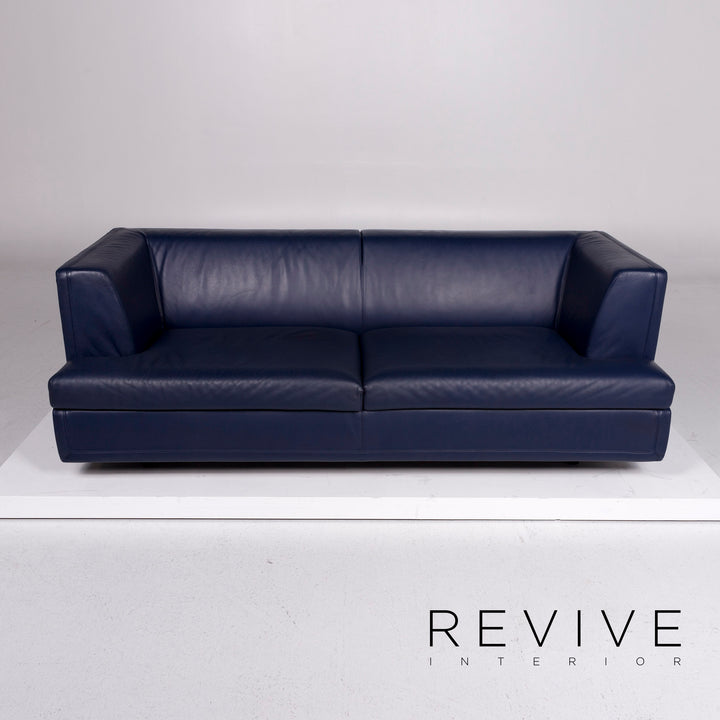 Wittmann La Scala Leather Sofa Blue Two Seater Paolo Piva Couch #10772