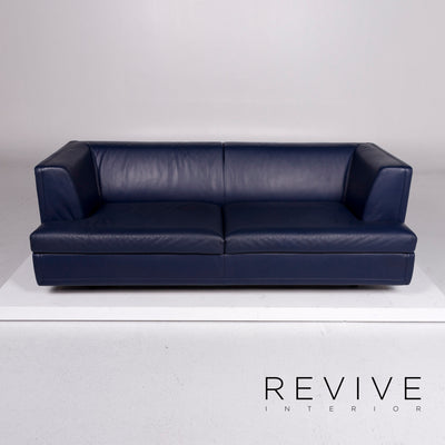Wittmann La Scala Leder Sofa Blau Zweisitzer Paolo Piva Couch #10772