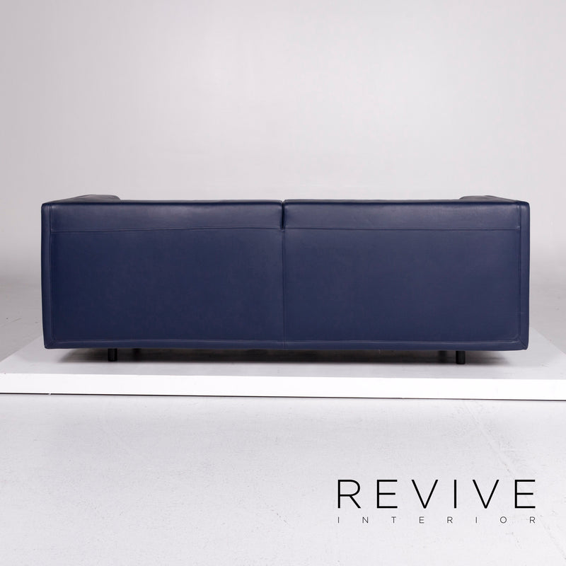 Wittmann La Scala Leder Sofa Blau Zweisitzer Paolo Piva Couch 