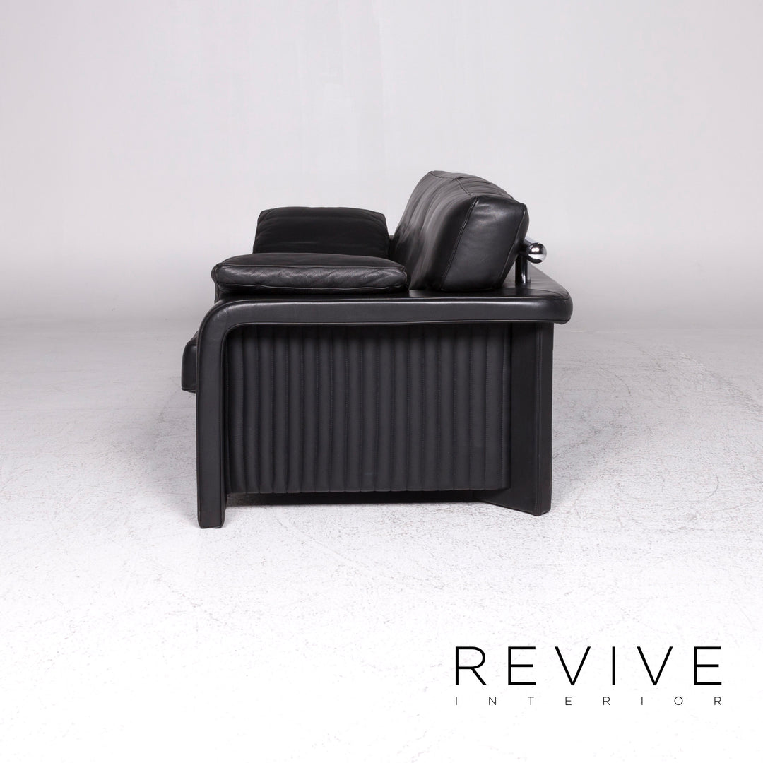 Züco leather sofa black two-seater couch #9437