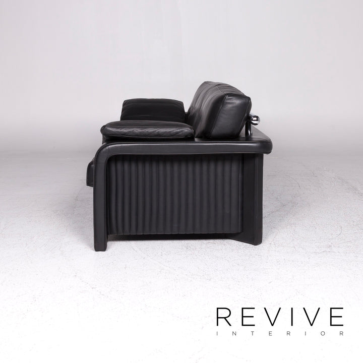 Züco leather sofa black two-seater couch #9437