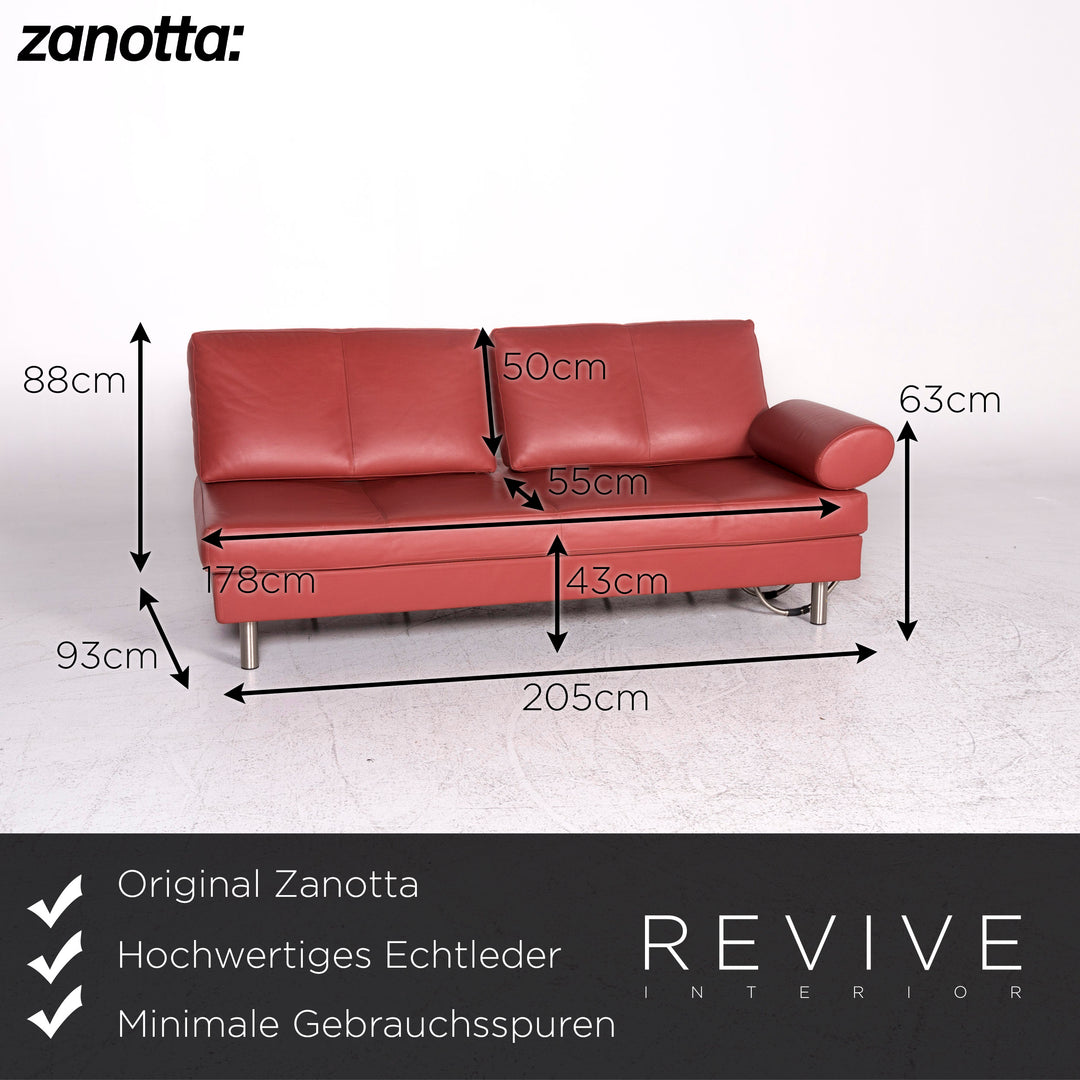 Zanotta Canapé design en cuir rouge Canapé trois places #9274