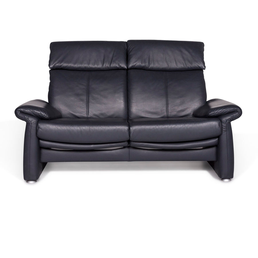 Laauser Leder Sofa Blau Zweisitzer Couch #8868