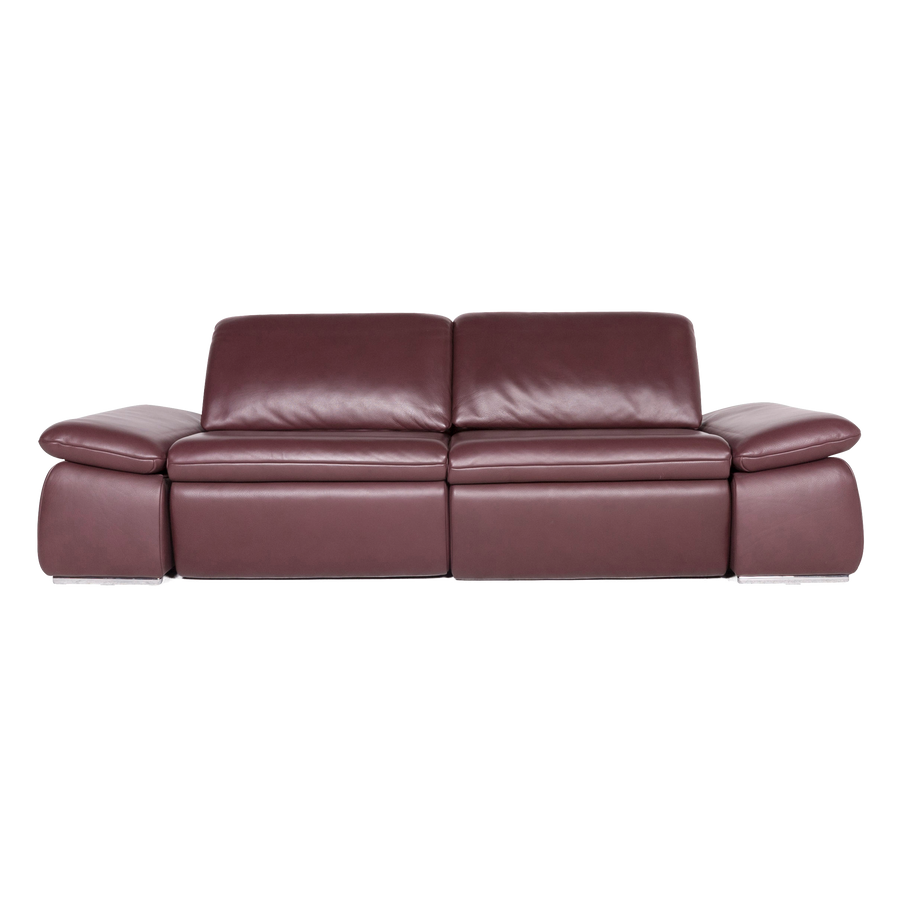 Koinor Evento Leather Sofa Red Wine Red Genuine Leather Three Seater Couch #8667