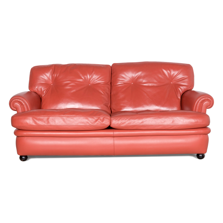 Poltrona Frau Dream On Leder Sofa Orange Zweisitzer Couch #7074