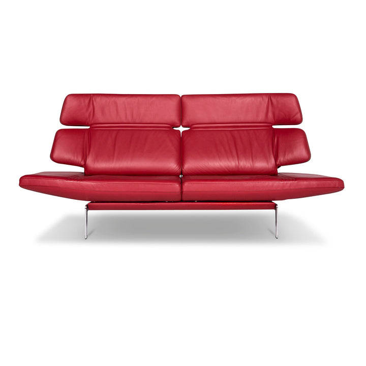 de Sede DS 480 Leder Sofa Rottt Zweisitzer Couch Funktion Echtleder #5845