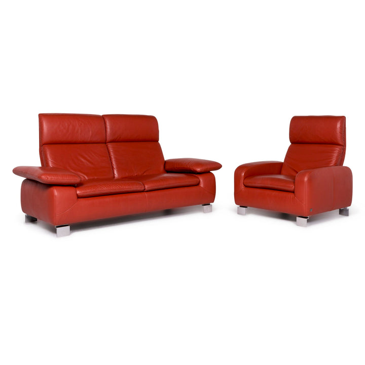 Ewald Schillig Designer Leder Sofa Garnitur Zweisitzer Sessel #9325