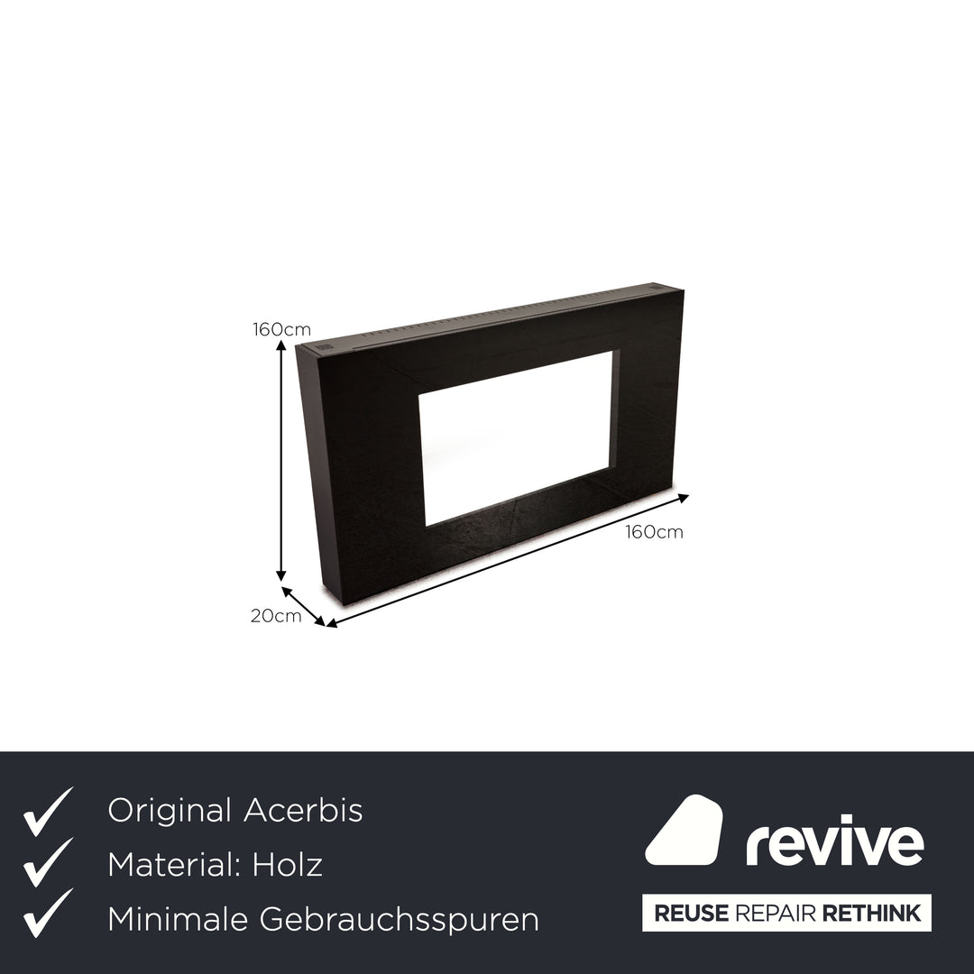 Acerbis Medienmöbel Holz Sideboard + TV Einbaumodul Schwarz inkl. indirekter Beleuchtung
