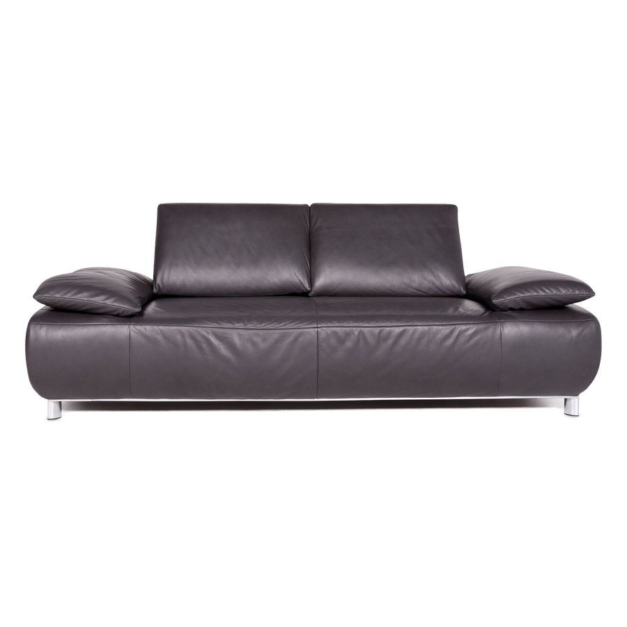 Koinor Volare designer leather sofa gray anthracite genuine leather three-seater couch #8407