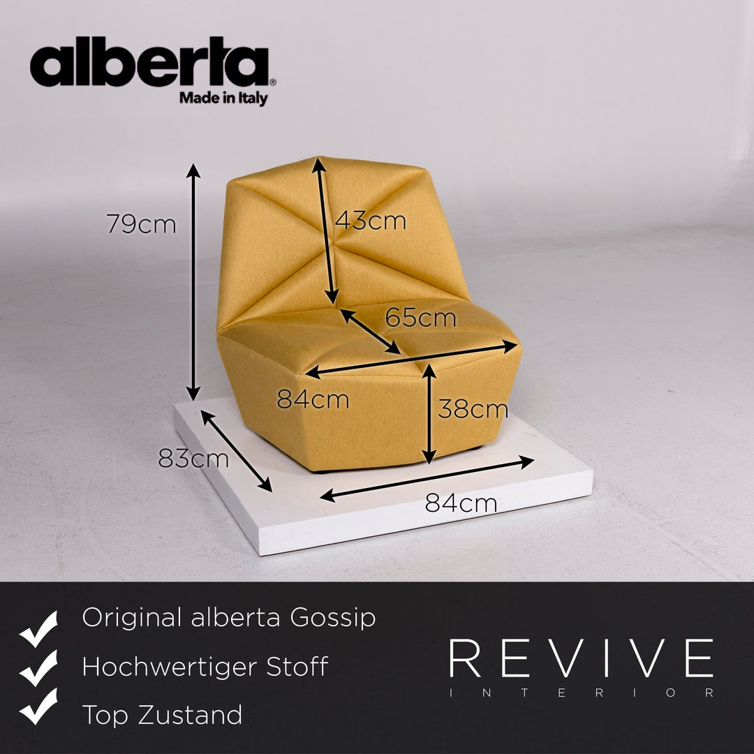 alberta Gossip Stoff Sessel Gelb #11104