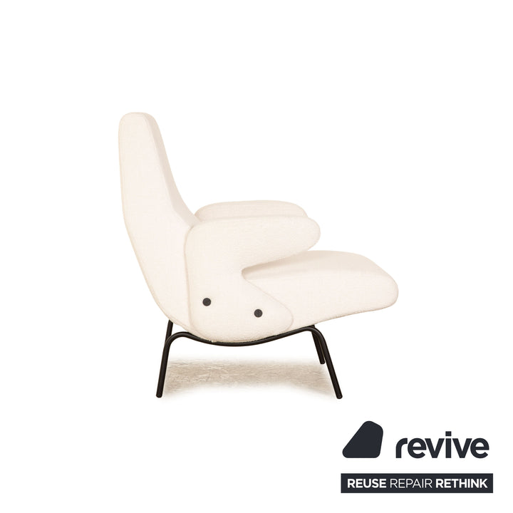 Arflex Delfino fabric armchair white including stool