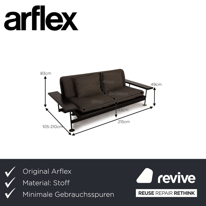 Arflex Pepper Fabric Sofa Gray Three Seater Couch Pattern
