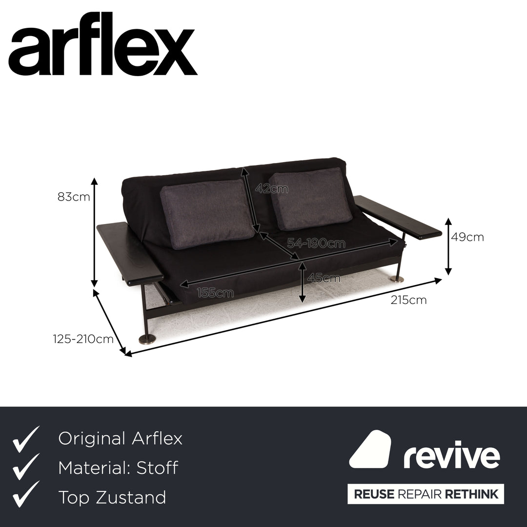 Arflex Pepper Stoff Sofa Anthrazit Dreisitzer Schlafsofa Couch Funktion Neubezug
