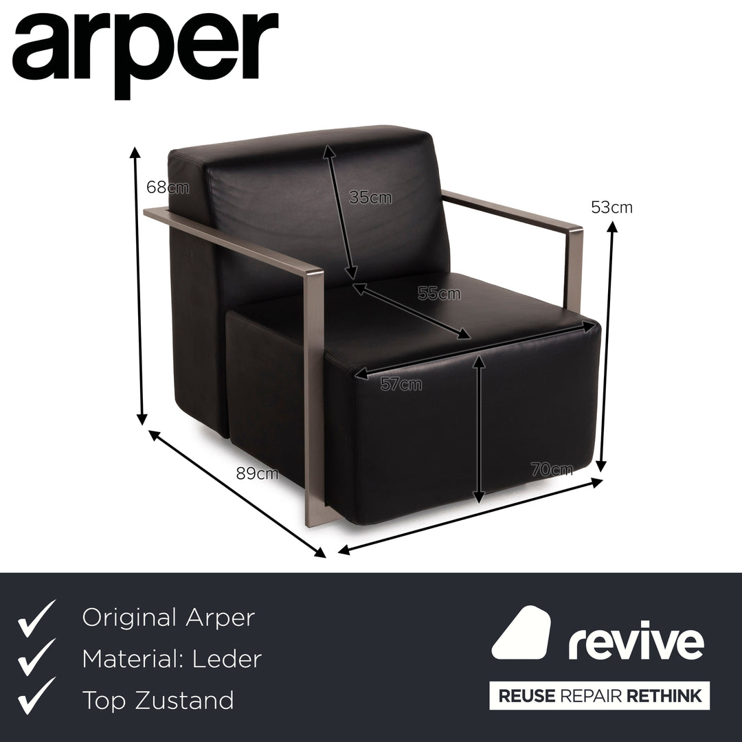 Arper Dream Leather Armchair Black chair