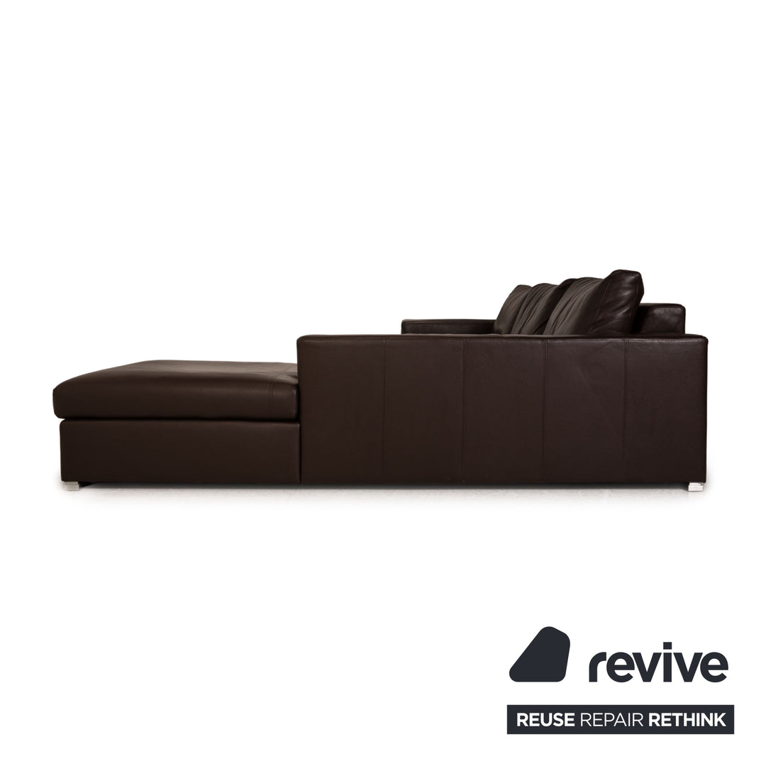 Artanova Leather Sofa Brown Corner Sofa Couch