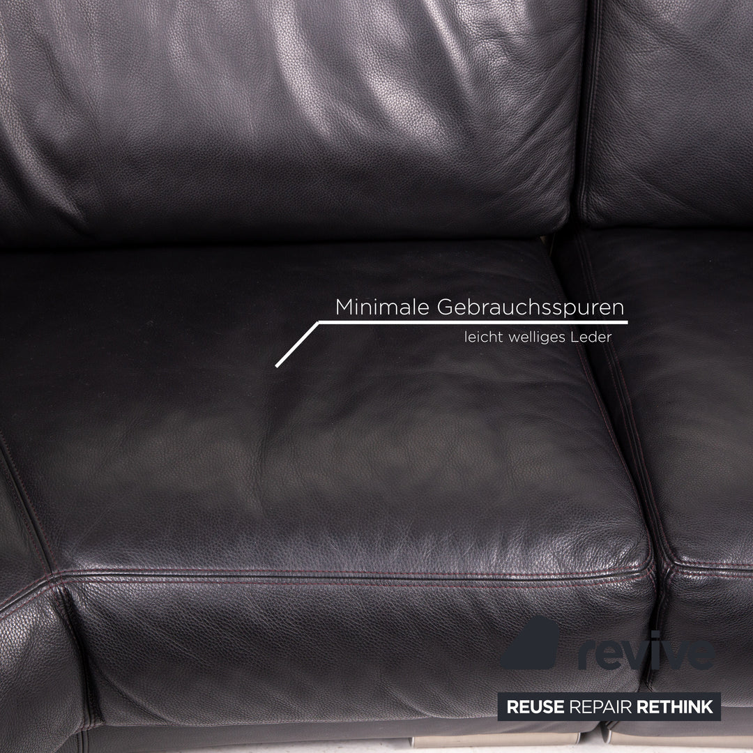 Artanova Medea Leder Ecksofa Schwarz Sofa Couch Michael C. Brandis #14078