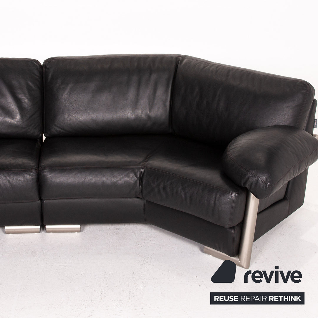 Artanova Medea Leder Ecksofa Schwarz Sofa Couch Michael C. Brandis #14078