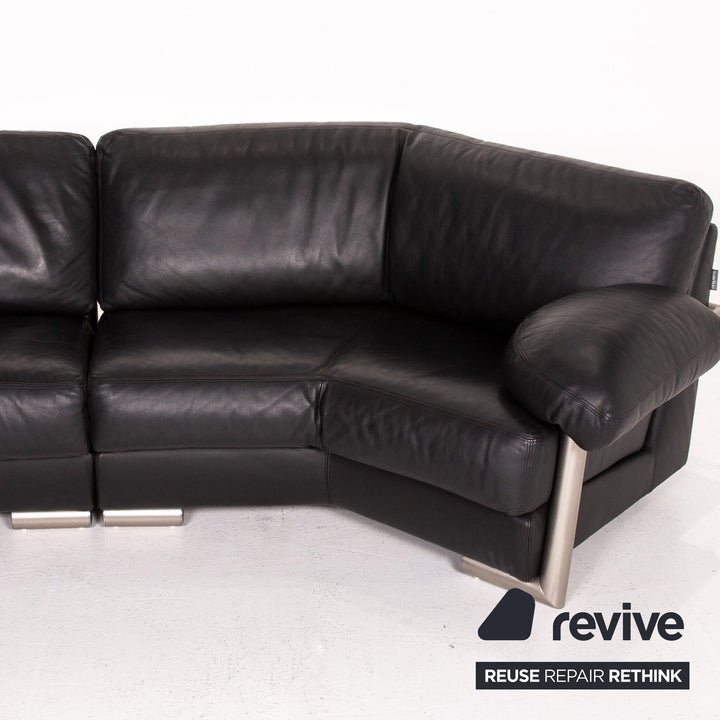 Artanova Medea Leder Ecksofa Schwarz Sofa Couch Michael C. Brandis #14078