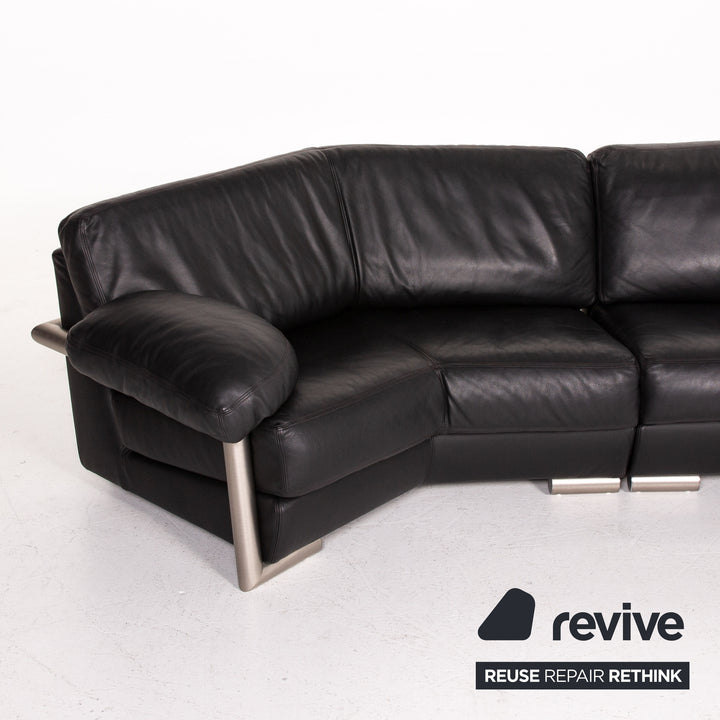 Artanova Medea Leder Ecksofa Schwarz Sofa Couch Michael C. Brandis #14078