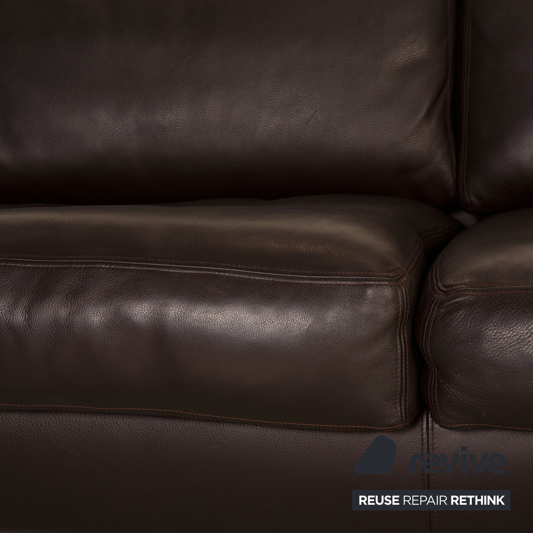 Artanova Medea Leder Sofa Dunkelbraun Ecksofa Couch