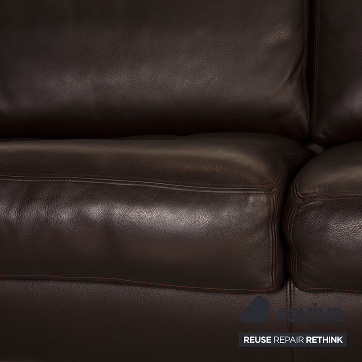 Artanova Medea Leder Sofa Dunkelbraun Ecksofa Couch
