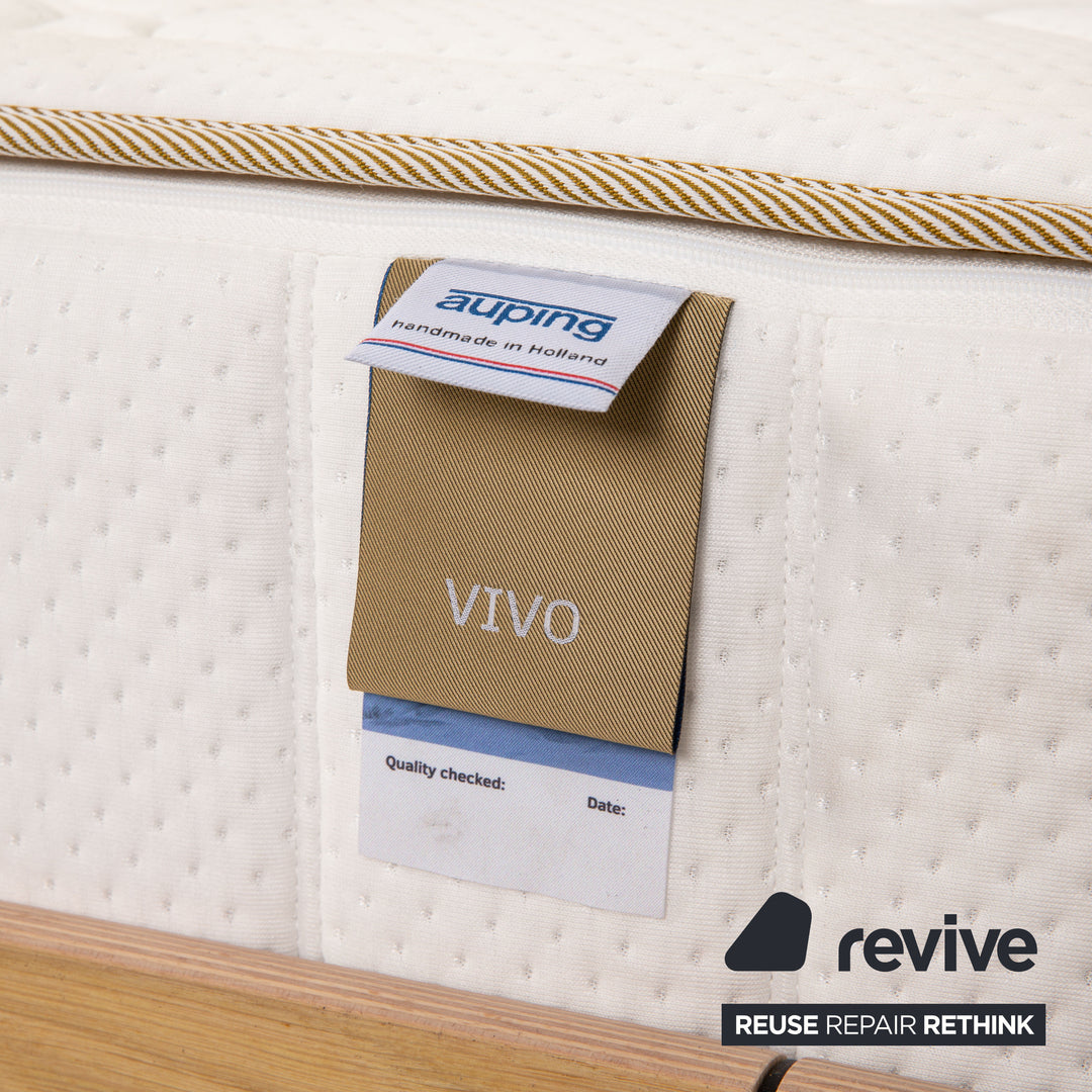 Lit Auping Auronde 180x200 bois marron lit double tables de chevet avec matelas Vivo