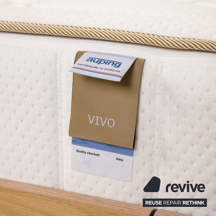Lit Auping Auronde 180x200 bois marron lit double tables de chevet avec matelas Vivo