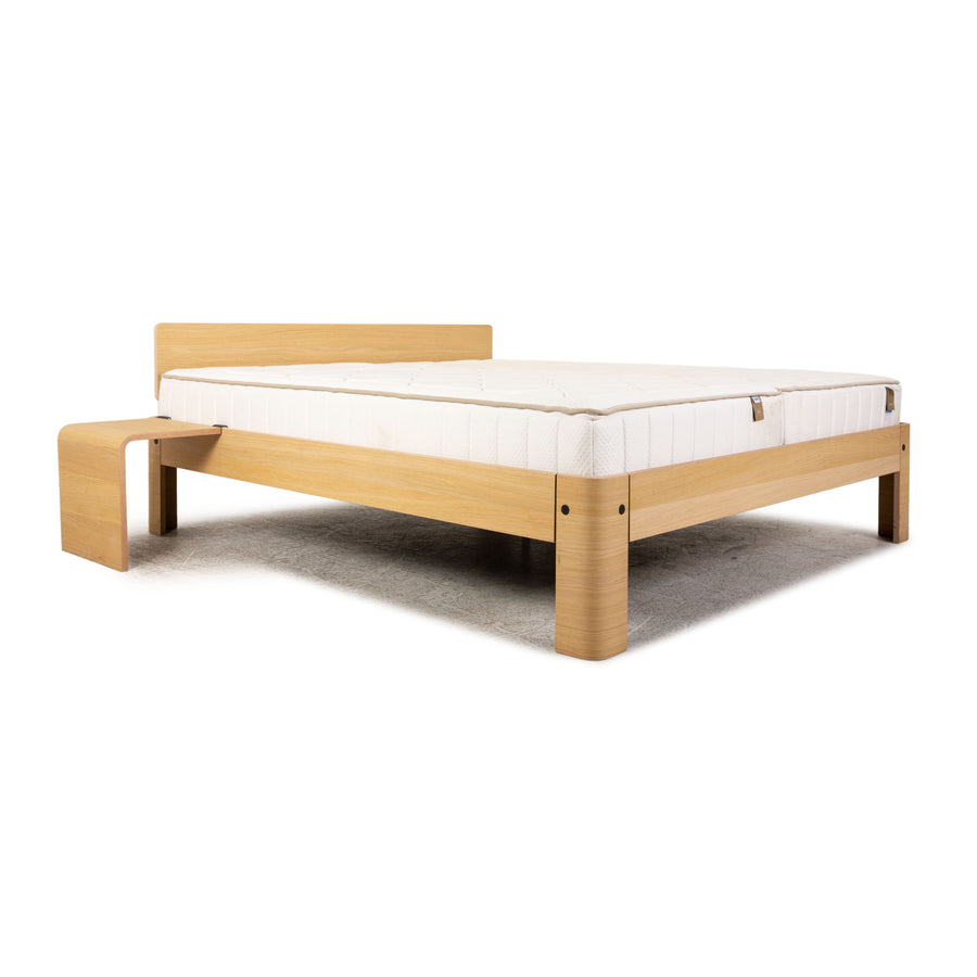 Lit Auping Auronde 180x200 bois marron lit double tables de chevet avec matelas Vivo