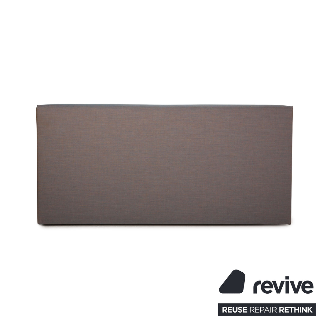 Lit à sommier tapissier Auping Kiruna 200x220 tissu gris bleu lit double avec support pour tablette
