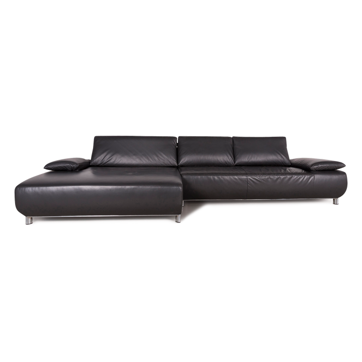 Koinor Volare designer leather sofa anthracite corner sofa real leather couch #8172