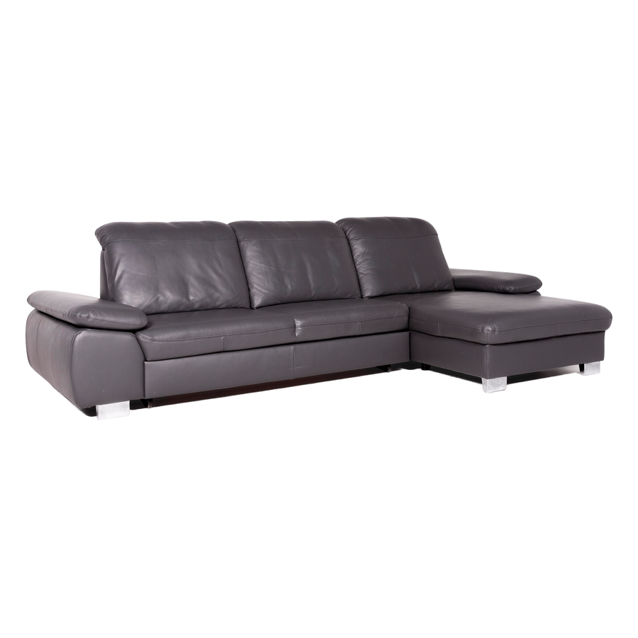 Himolla Designer Leder Ecksofa Grau Echtleder Sofa Couch #8603