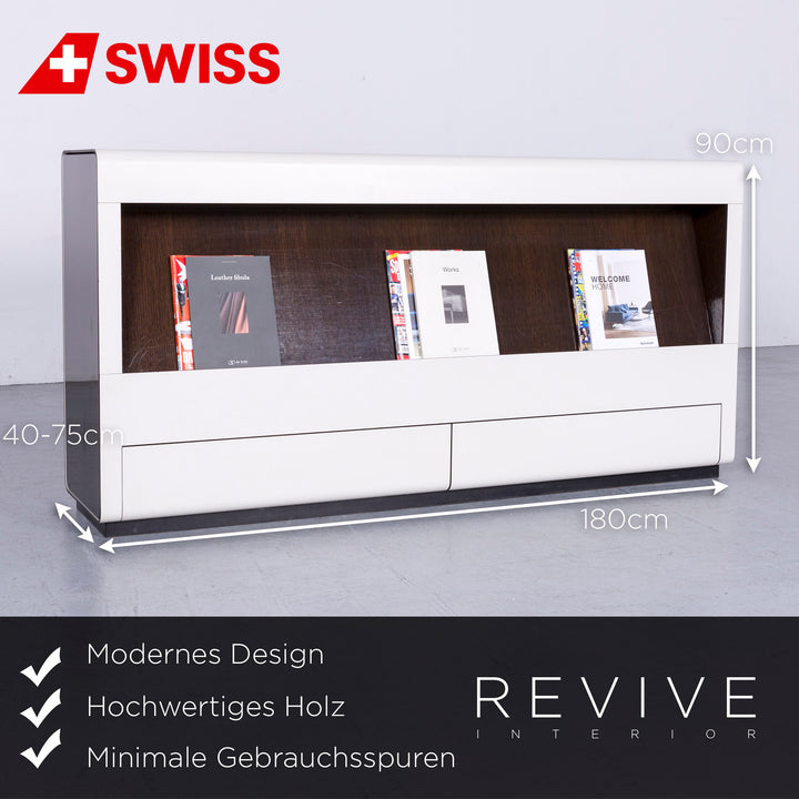 Sideboard Beige Braun Swiss Air Lounge Zeitschriftenhalter Funktion Licht Holz #3650
