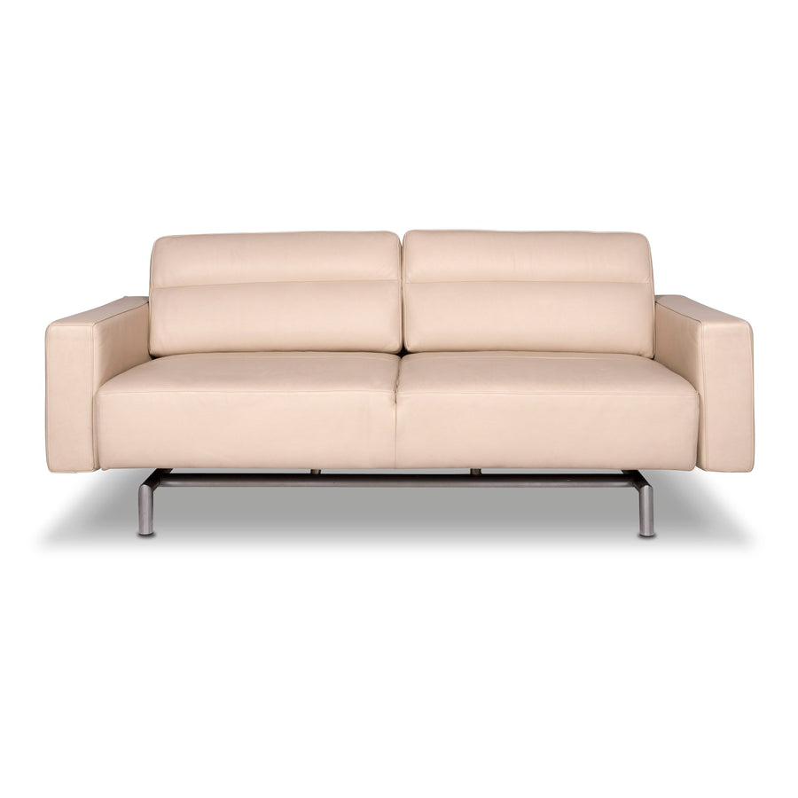 Strässle Matteo leather sofa cream two-seater couch relax function #9446