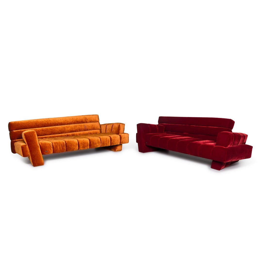 Bretz Confucius Designer Velvet Fabric Sofa Set Three Seater #9307