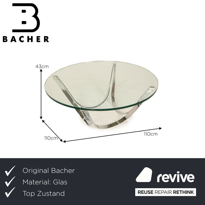 Bacher Glas Couchtisch Silber by Werner Linder