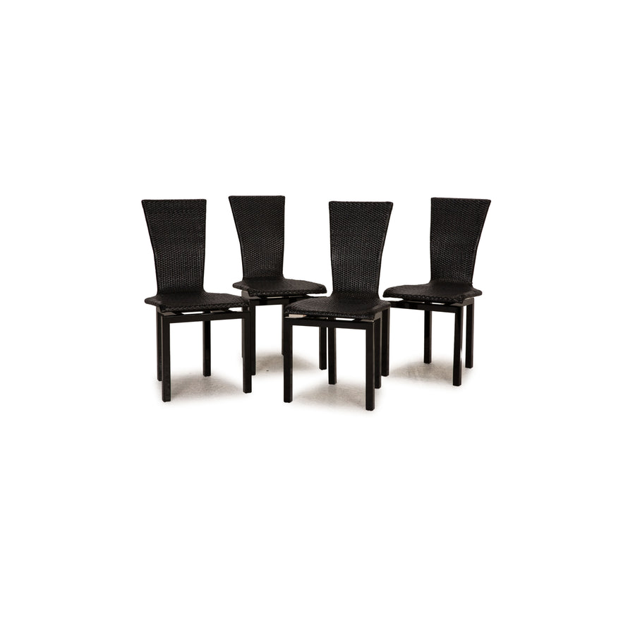 Bacher Jimmy Holz Stuhl Garnitur Schwarz 4xStuhl