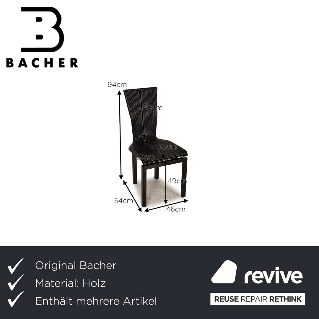 Bacher Jimmy Holz Stuhl Garnitur Schwarz 4xStuhl
