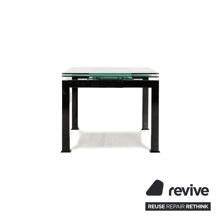Bacher Lungo Esstisch Schwarz Metall & Glas Ausziehbar 125/225 x 90 cm