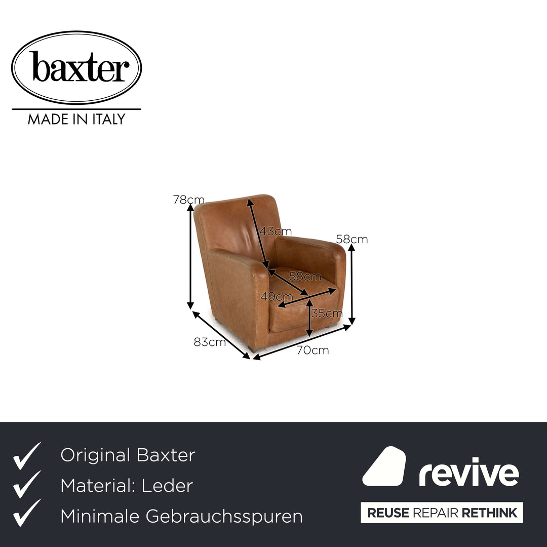 Baxter Berlino Armchair Old Shabby Leather Brown