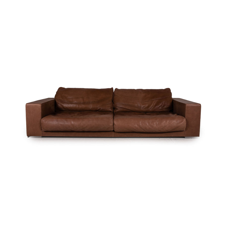 Baxter Budapest Leder Sofa Braun Viersitzer Couch