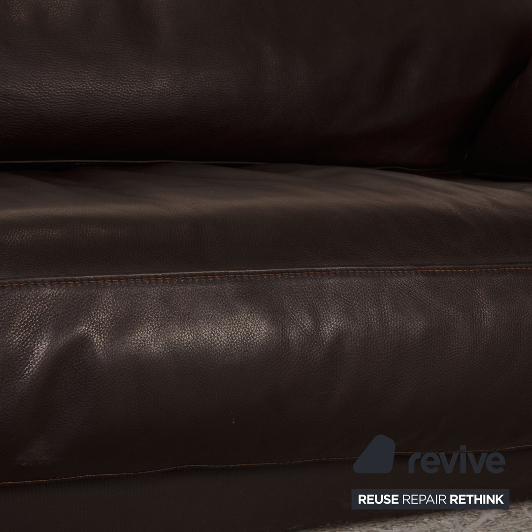Baxter Budapest Leather Sofa Brown Four Seater Couch