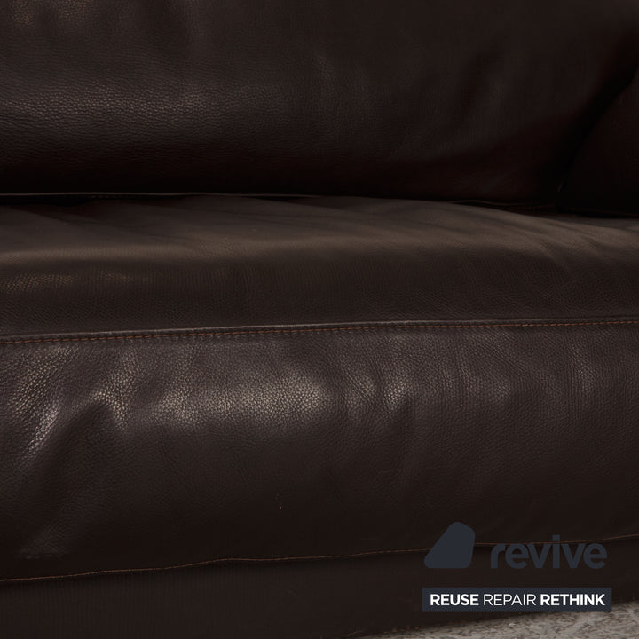 Baxter Budapest Leather Sofa Brown Four Seater Couch