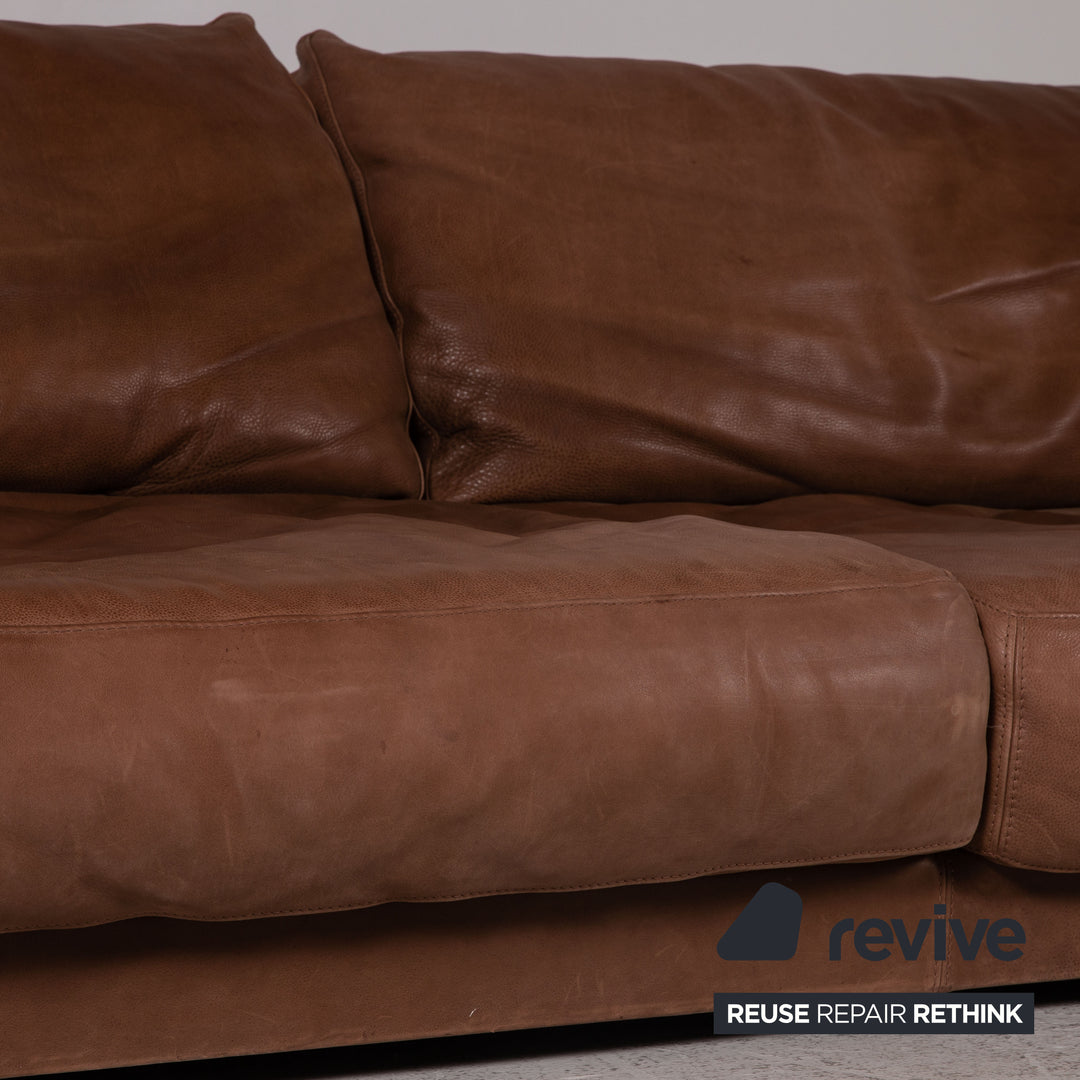 Baxter Budapest Leather Sofa Brown Four Seater Couch