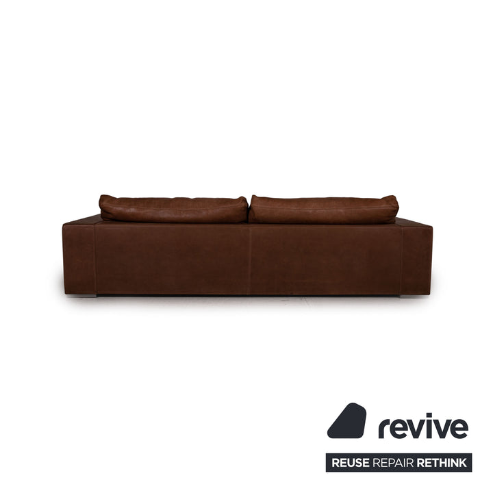 Baxter Budapest Leder Sofa Braun Viersitzer Couch