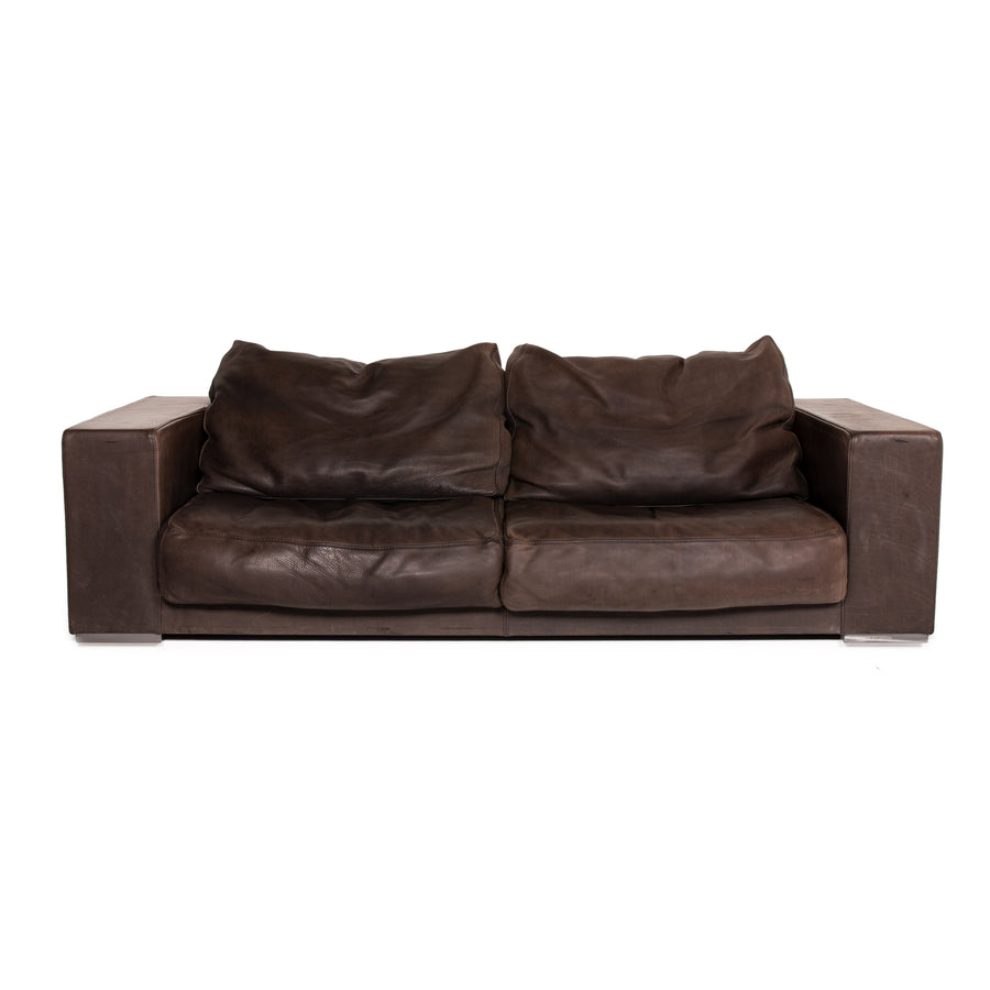 Baxter Budapest Leather Sofa Brown Three Seater Couch 14016