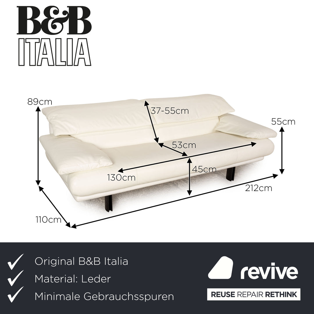 Canapé trois places en cuir crème B&amp;B Italia Alanda