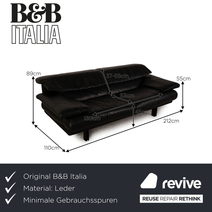 B&amp;B Italia Alanda Canapé trois places en cuir noir